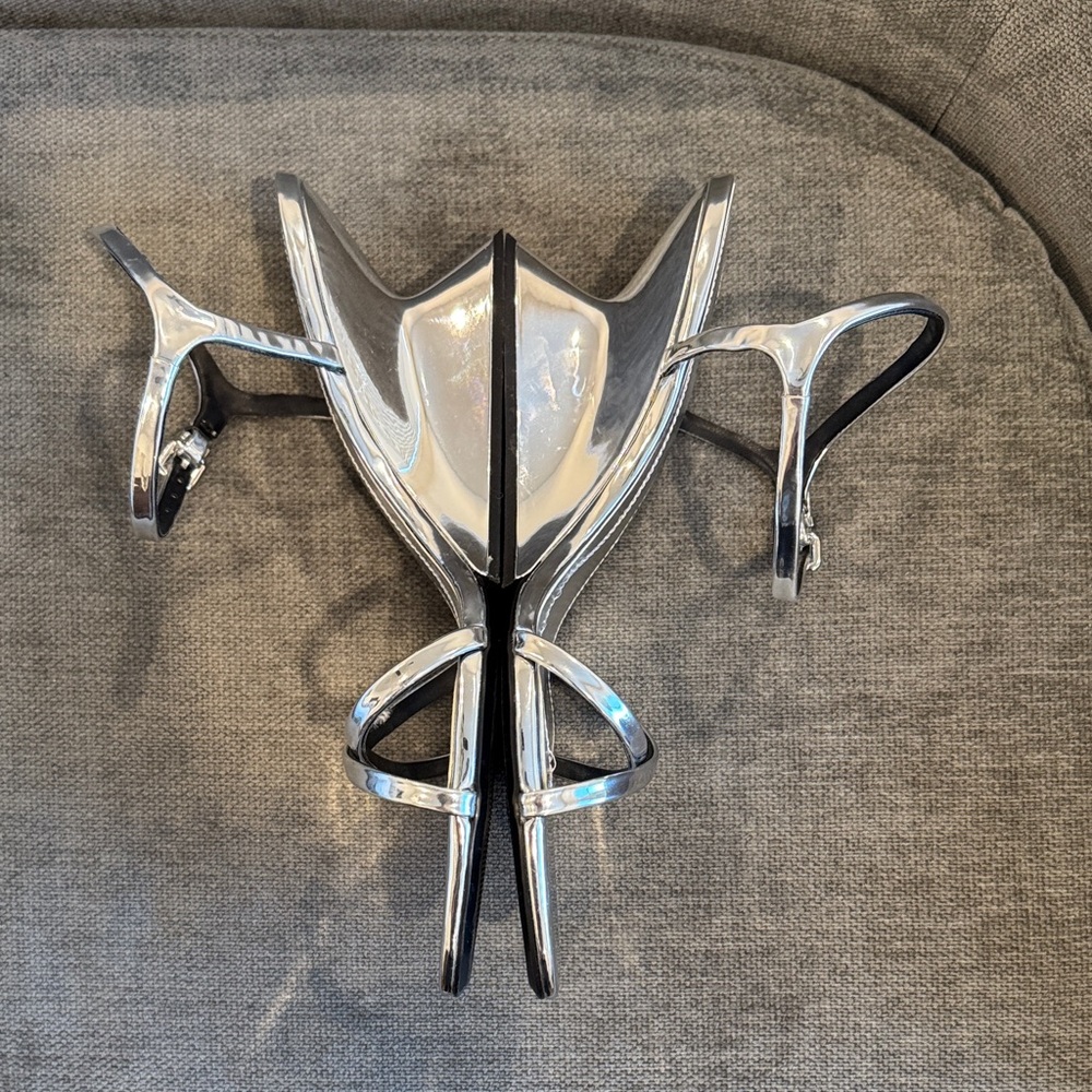 Zara Silver Strappy Wedge Sandals - Picture 5 of 14